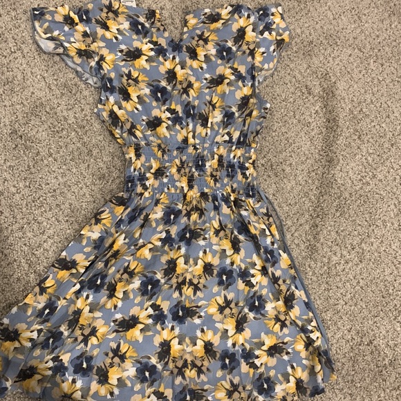 American Rag XS Blue/Yellow flower dress with corset lace up - Picture 4 of 4